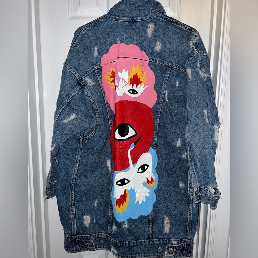 Zara distressed jean jacket